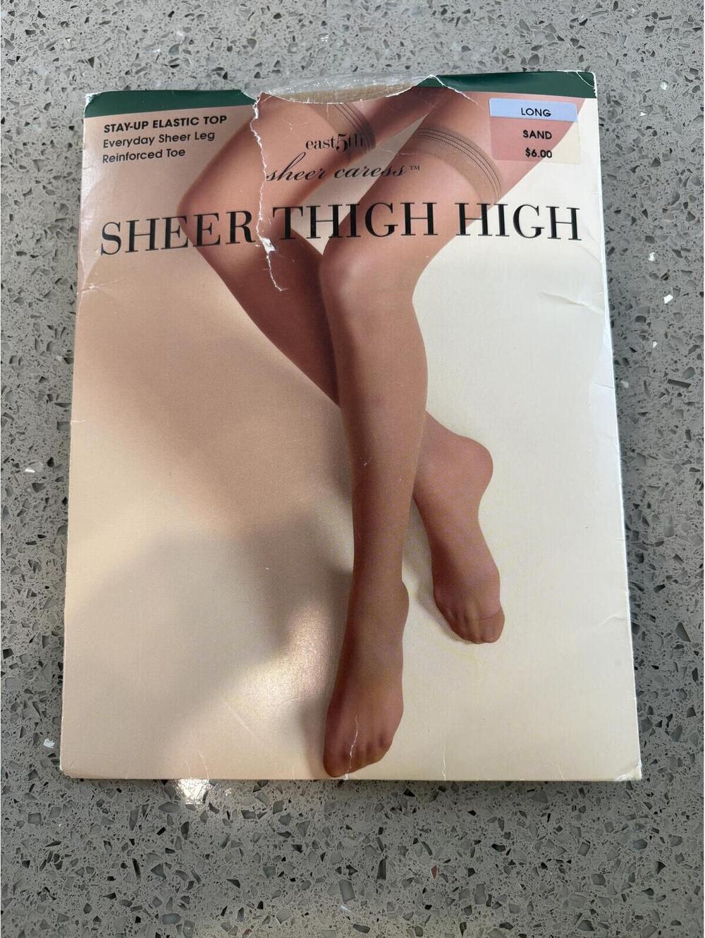 East 5th Sheer Thigh High Hosiery Long Sand Size Long (#15)